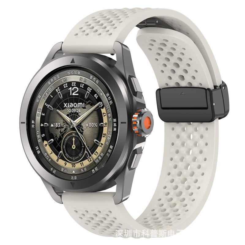 小米Watch s 4 Sport公式同タイプの通気性バンドxiaomマグネット折り畳みiシリコンバンドを適用します。|undefined