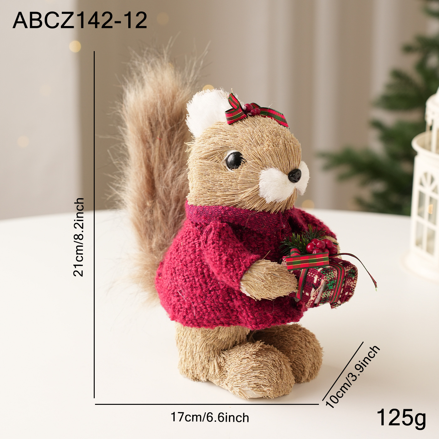 Decoración de escritorio de Navidad transfronteriza espuma de paja osos ardilla muñeca muñeca muñeca decoración de Navidad