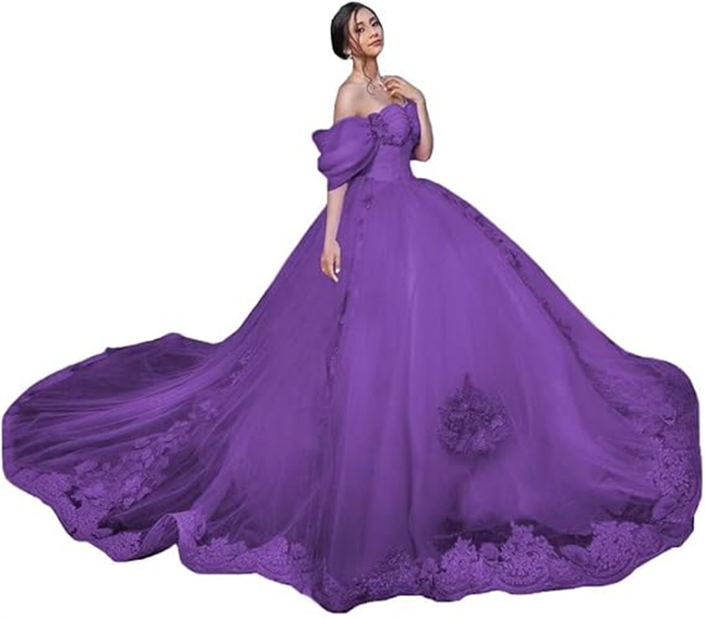 Aliexpress Amazon encaje calcomanía hombro abierto vestido de adulto vestido de baile vestido vestido de princesa vestido de mujer