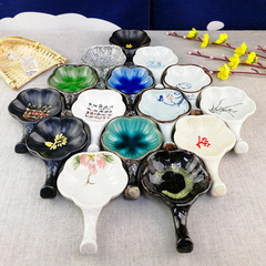 Wholesale porcelain inkstones, plum blossom plates, inkwell holders, ink basins, chopstick rests, and essential oil trays from foreign trade manufacturers.