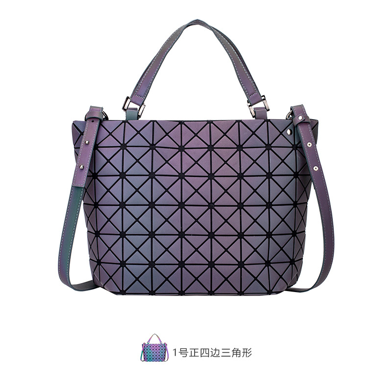 Estilo japonés rombo geométrico mochila mujer fresco nueva moda láser de gran capacidad mochila mujer estudiante mochila
