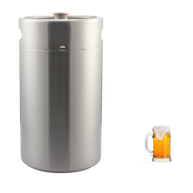 Mini keg 304不锈钢8L啤酒桶/酒壶/家酿螺纹盖子亚马逊速卖通厂家