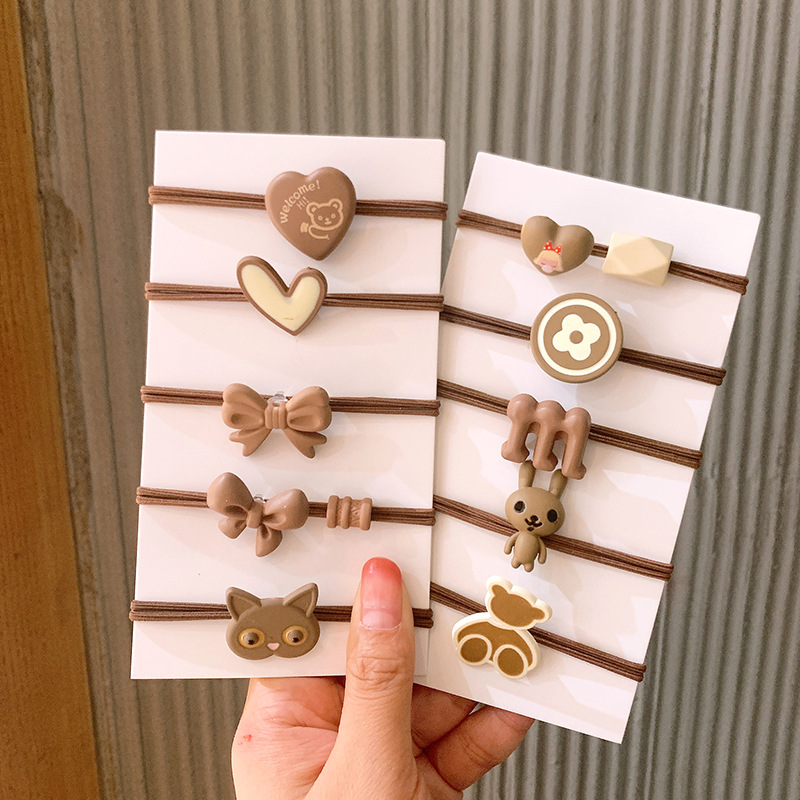 8# coffee color rabbit 10-piece set (OPP bag)