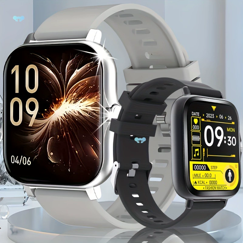 Стильные умные часы 1,83 дюйма для мужчин и женщин, черные смарт-часы