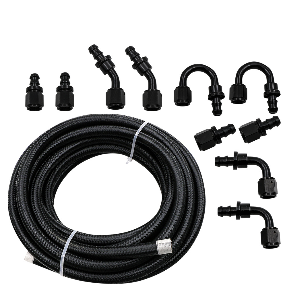 Car Mods6an6 Push Lock Connector Hose Line Kit Auto Parts Accessory20ft Braided Fuel Line