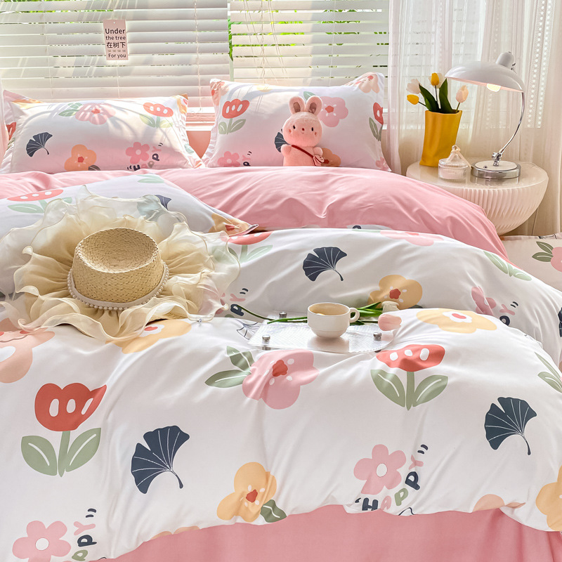 Cubierta del edredón al por mayor sábana de algodón cubierta del edredón individual algodón lavado cama doble cubierta del edredón fabricante de algodón