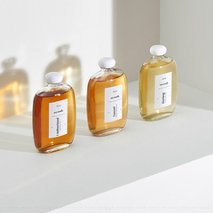 新款ins風透明玻璃飲料瓶250ml磨砂奶茶咖啡果汁瓶子分裝扁小酒瓶