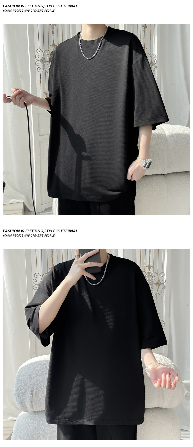 American Style Men’s Casual T-shirt Versatile Loose Quick Dry_voghion.com