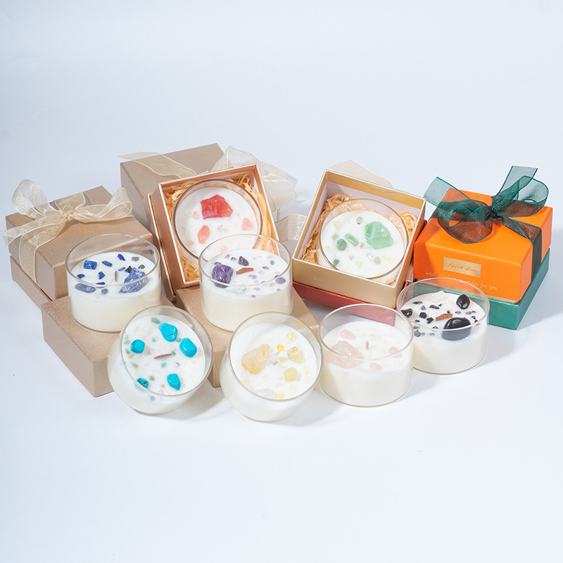 Decoración del dormitorio spot cera de banano creativa cera de soja acompañante regalo de mano cristal natural regalo de vela de perfume