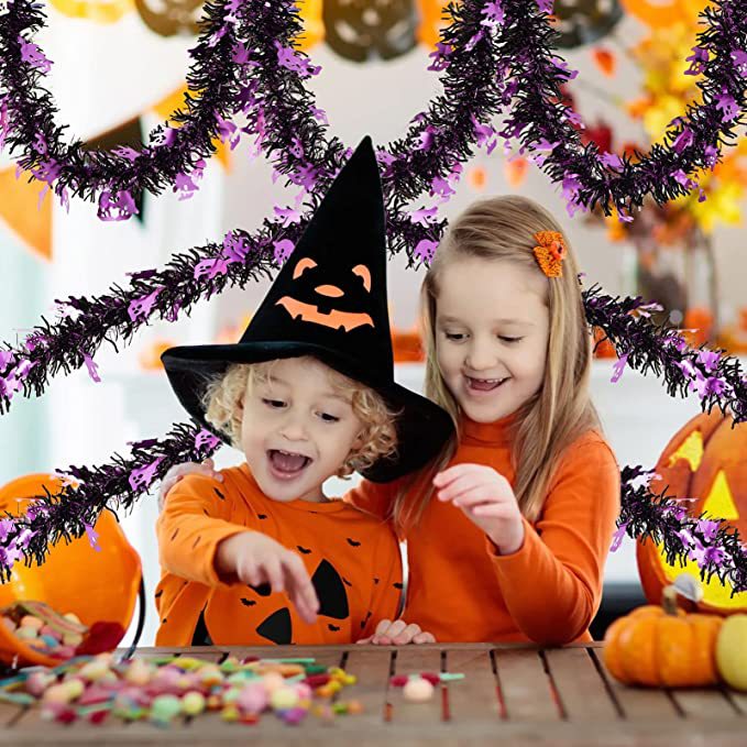 Fuentes del Partido de Halloween tira de color calabaza decoración colgante de Color 2M tira de color de Halloween decoración de lana de murciélago tira
