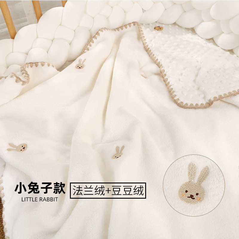 토끼 플란넬 담요