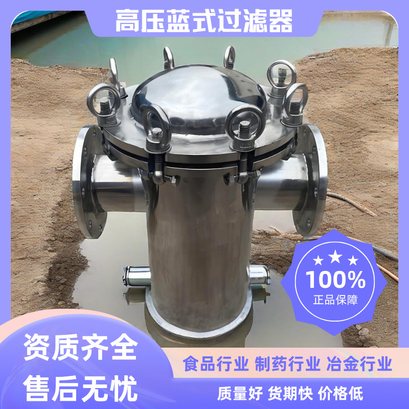 篮式过滤器304碳钢不锈钢蓝式过滤器快开直通式污水管道除污器