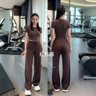 夏季新款AL家健身短袖瑜伽服t恤圆领速干运动跑步紧身瑜伽百搭短T