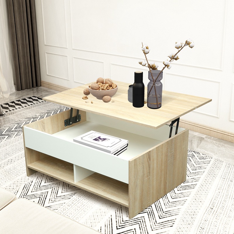 Nuevo moderno simple mesa de café mesa de comedor pequeña mesa de comedor multiusos con espacio de almacenamiento oculto sala de estar mesa de café
