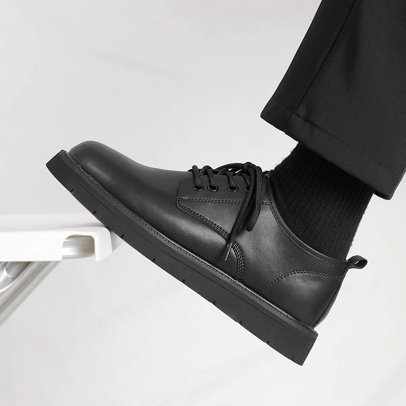 Formal Business Breathable Leather Shoes, Thin Style, Genuine Leather, Casual, Young British Style, Student, Civil Servant Interview, Groom, Wedding Shoes