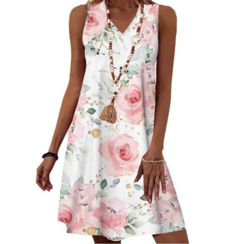 2025 Independent Store Sexy Sleeveless Dress 3D Digital Printing European and American Plus Size