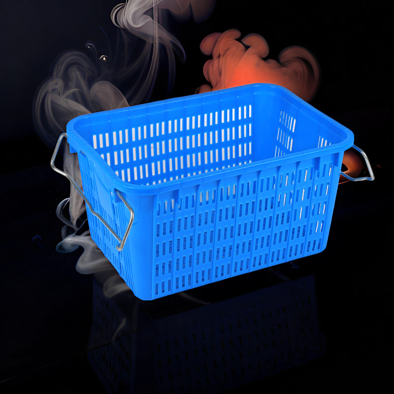 批发可套塑胶框蓝色加厚塑料周转箩衣物收纳箩筐全新料塑料周转箩