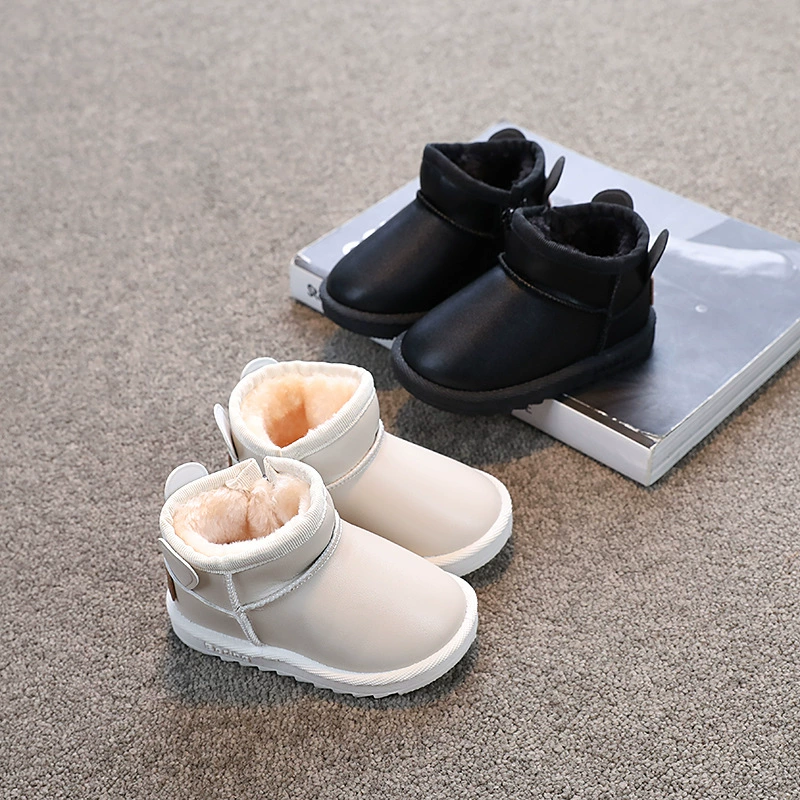 Детские зимние сапоги 2023 Зимние Детские хлопковые сапоги для девочек, универсальная теплая зимняя обувь для мальчиков, хлопчатобумажная обувь, детские короткие сапоги, прилив
