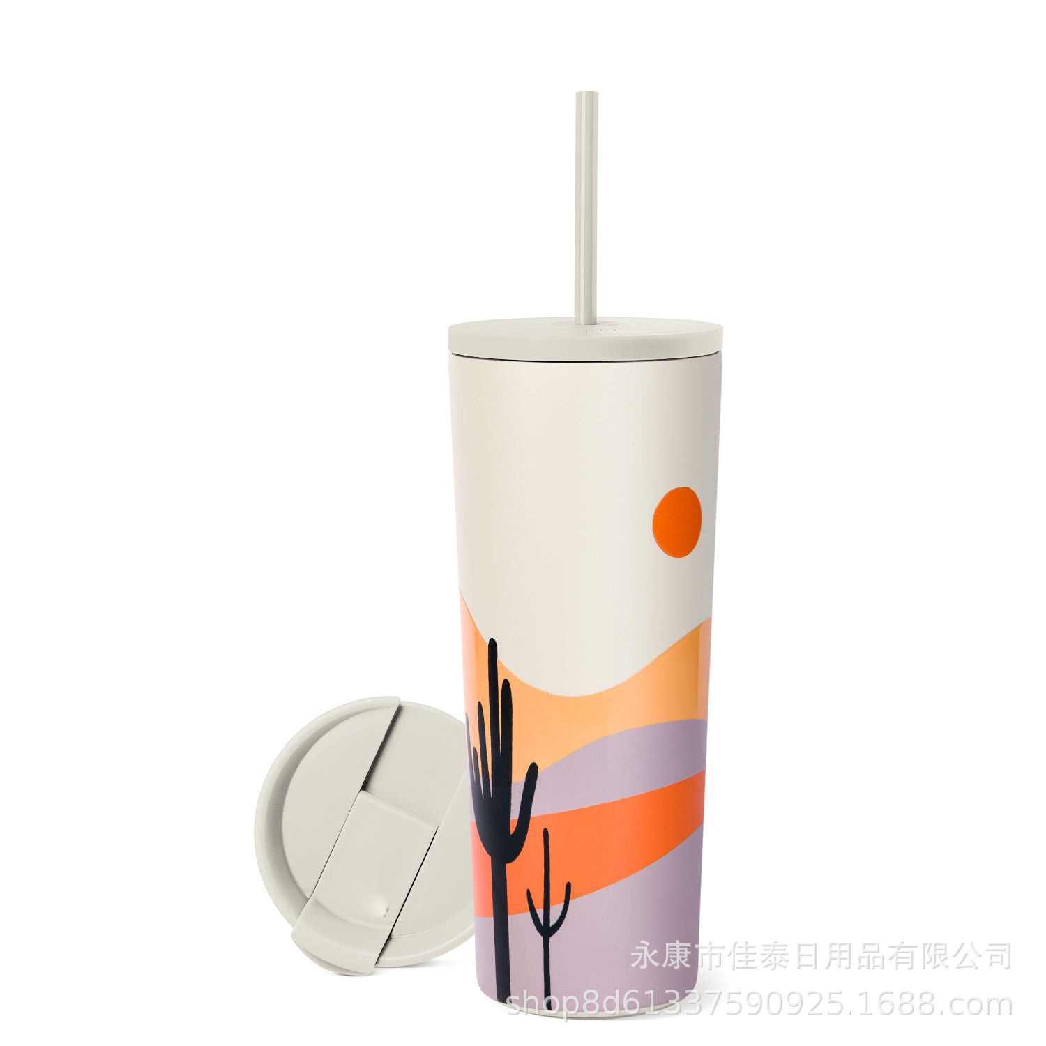 2023 nueva taza de café del acero inoxidable de la taza del vacío con la taza vendedora caliente transfronteriza de la paja 12oz16oz24oz