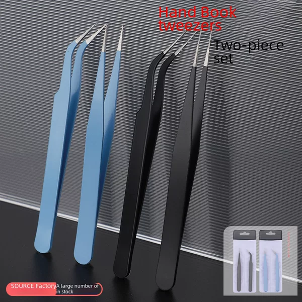 Stainless Steel Tweezers for Crafts, Nail Art, Rhinestone Application, Stickers, Pointed Tweezers for False Eyelashes, Wholesale