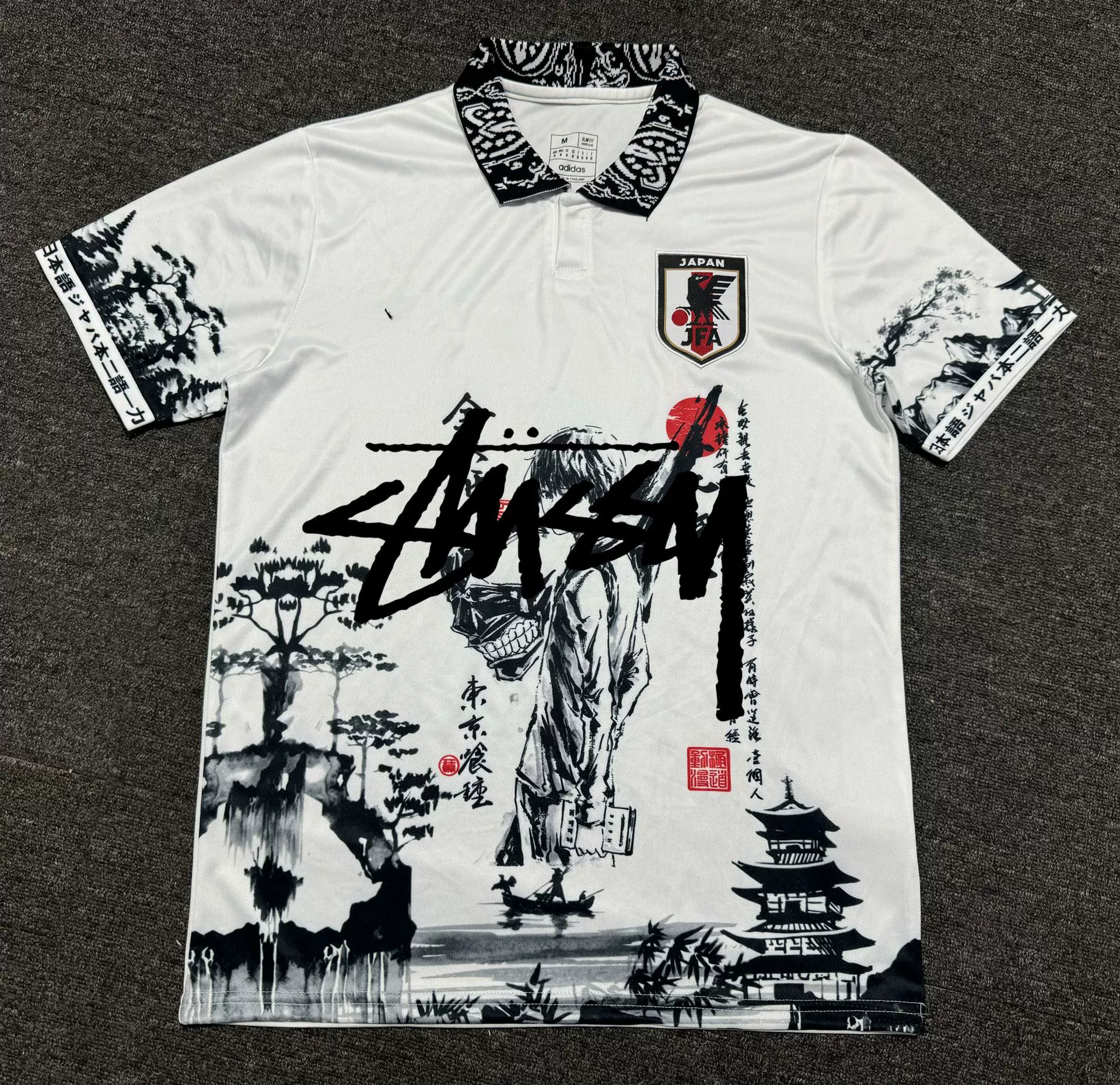 Футболка в японском стиле Stussy версия фанатский комплект джерси аниме Y3 японский самурай Гоку тренд совместное брендинг