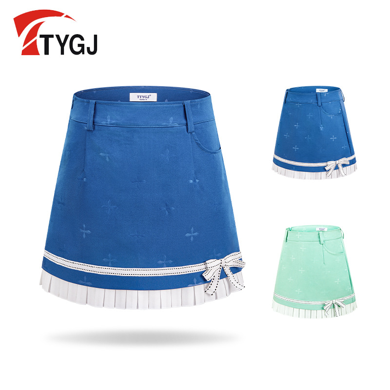 Golf Clothing Women's Short Skirt Fashionable Half-Pleated High-Waisted Tennis Badminton Running Anti-Exposure Skirt
