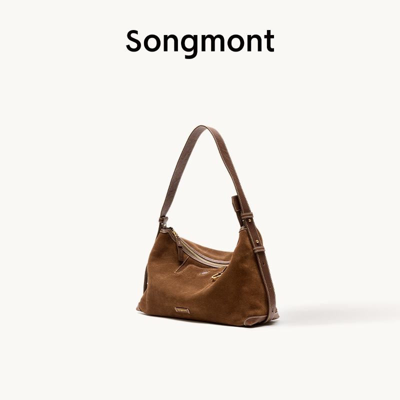 Songmont 山下裕松トレースシリーズ ライトホーボーバッグ スエード脇バッグ 通勤餃子バッグ 女性用|undefined