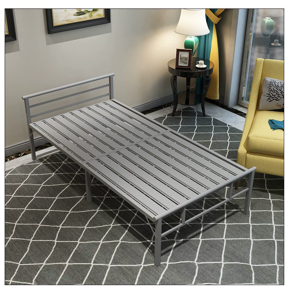 Раскладная односпальная кровать для домашнего использования, простая кровать, раскладная кровать для сна, портативная кровать для сна в общежитии, усиленная железная кровать.