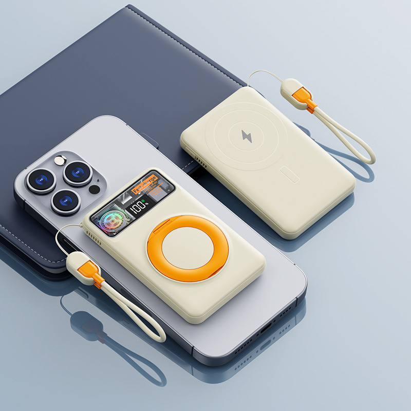 磁気パワーバンク 20000mah 大容量 22.5 ワット高速充電コンパクトでポータブルなモバイル電源カスタマイズ用のケーブルが付属しています|undefined