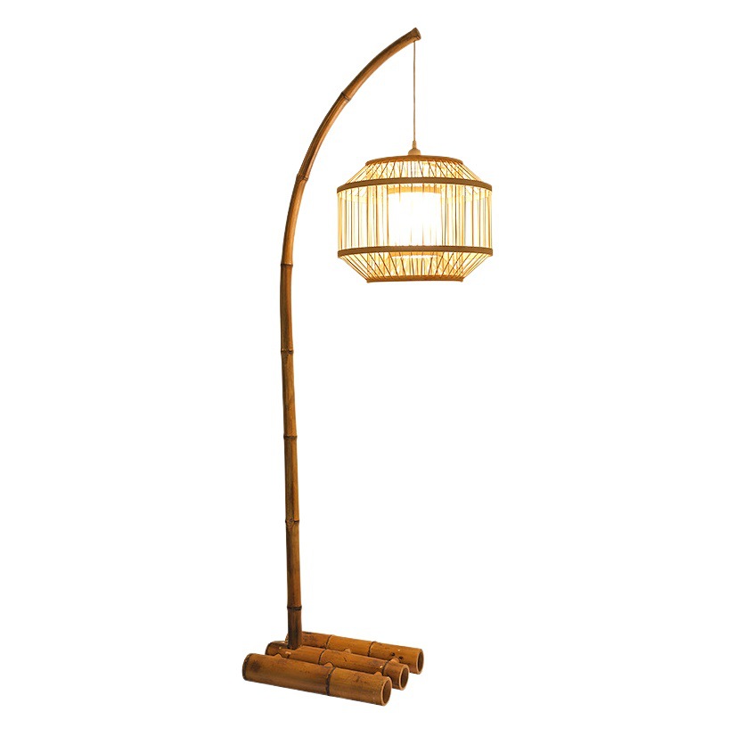 Nueva atmósfera de sala de estar de estilo chino, dormitorio Zen, restaurante de hotel, salón de té B&B de estilo japonés, lámpara de pie antigua medieval wabi-sabi