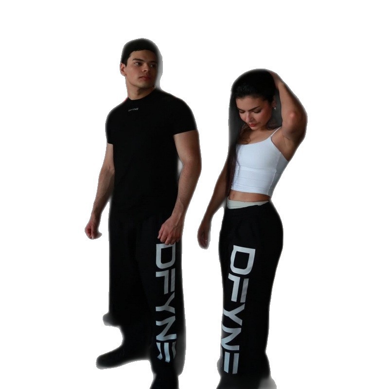 High Street Hip Hop Straight Leg Pants for Men and Women, Y2K Style, Harajuku Retro Print, Fleece Lined, Drawstring, Plus Size, Fitness Pants