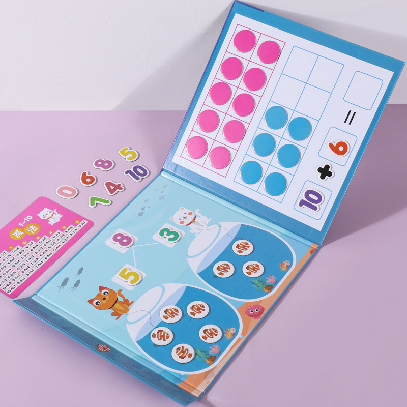 Kindergarten matemáticas adición y resta enseñanza ayudas artefacto diez array iluminación digital juguetes de descomposición aritmética para niños dentro de 20