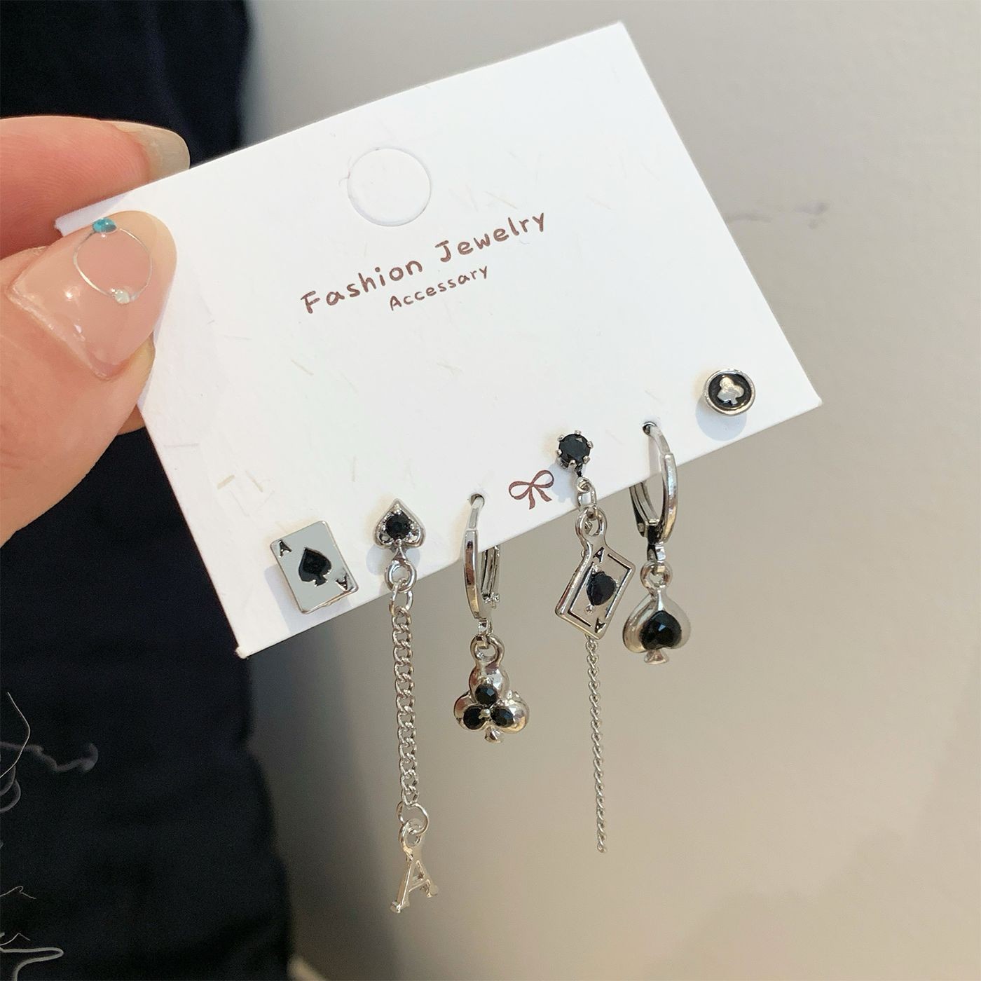 PKT3 스페이드 에이스 포커 귀걸이