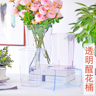 Transparent acrylic flower barrel flower shop flower barrel flower barrel square flower barrel wholesale plastic household factory direct sales