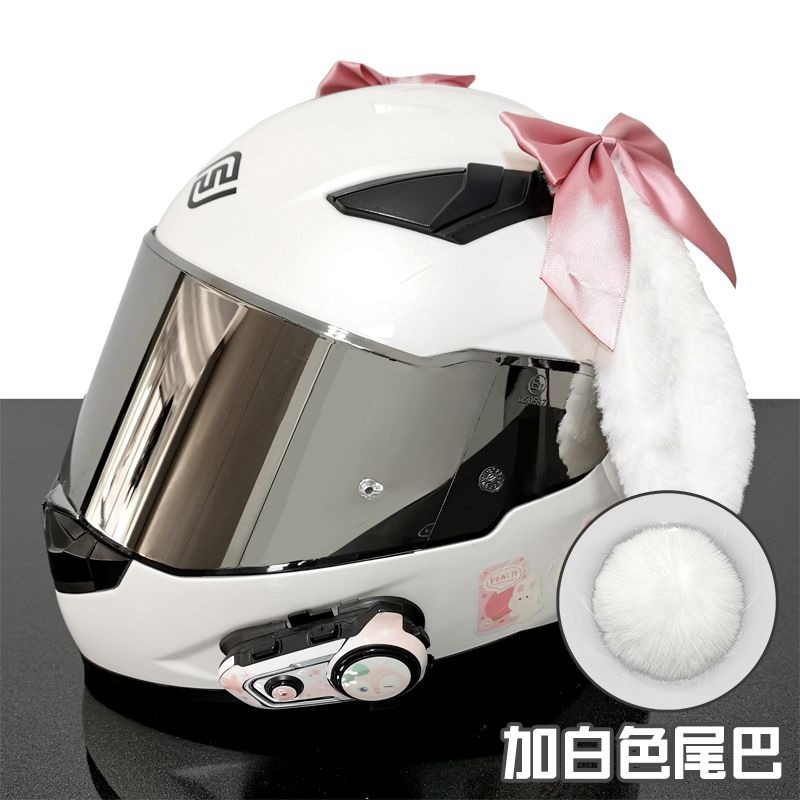 Helmet Decoration Rabbit Ears Motorcycle Ski Helmet Motorcycle Accessories for Men and Women Cat Ears Electric Vehicle Riders