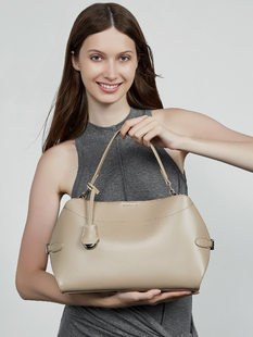 Summer capacious one-shoulder bag, genuine leather, high-quality style
