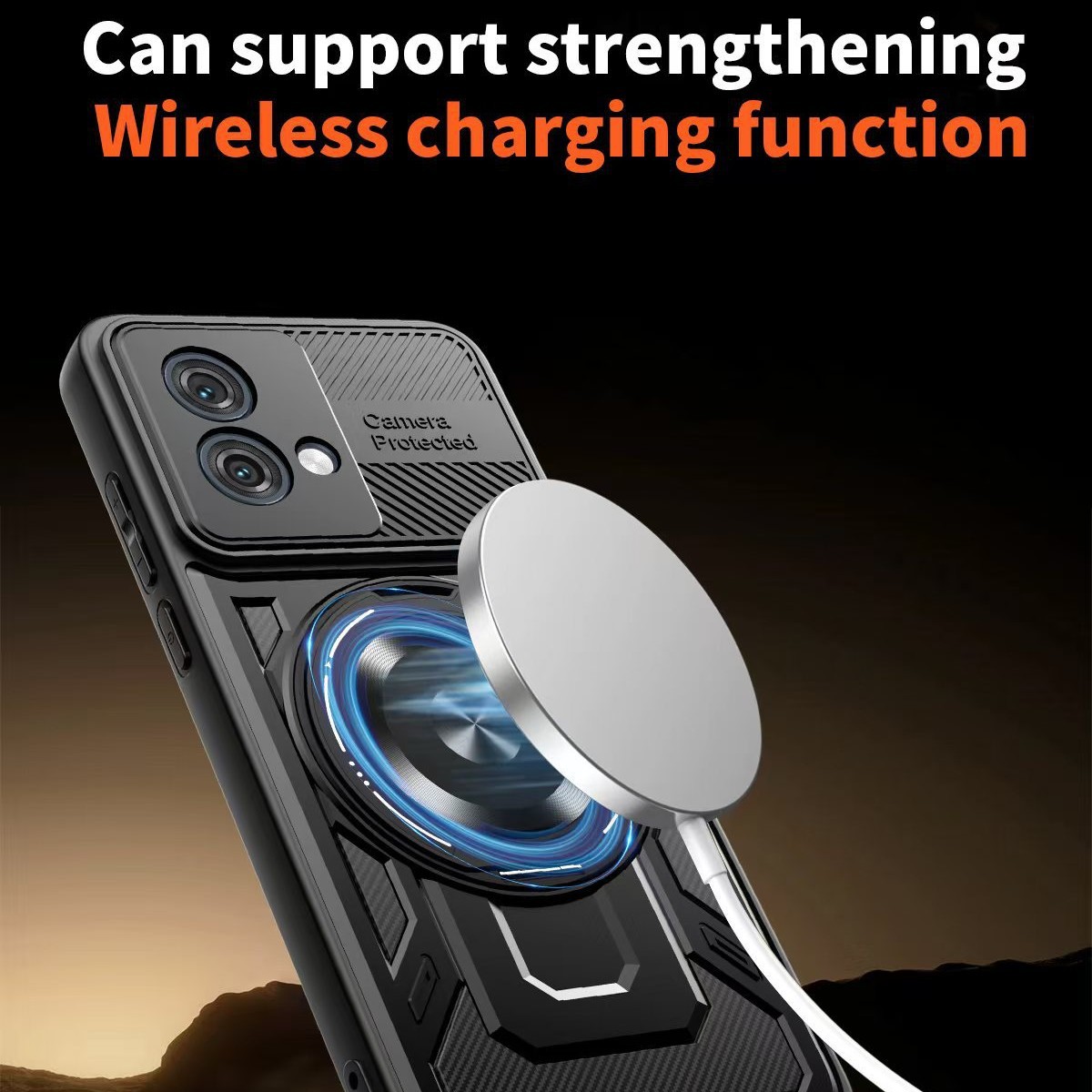 Aplicable MOTO G84 Youjia funda para teléfono móvil G54 descompresión giratoria 360 soporte magnético dos en uno funda protectora anti-caída image 4