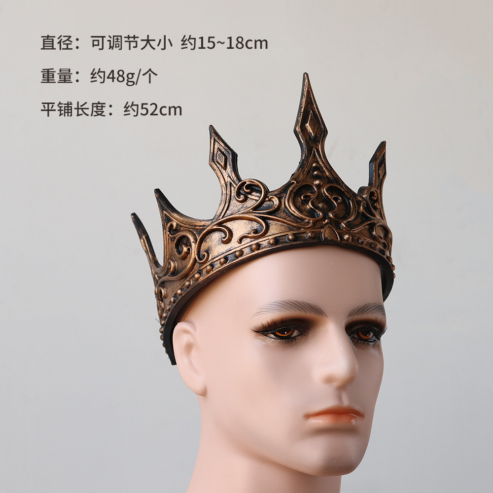 Medieval retro corona de rey Halloween props cosplay reina corona espumosa PU