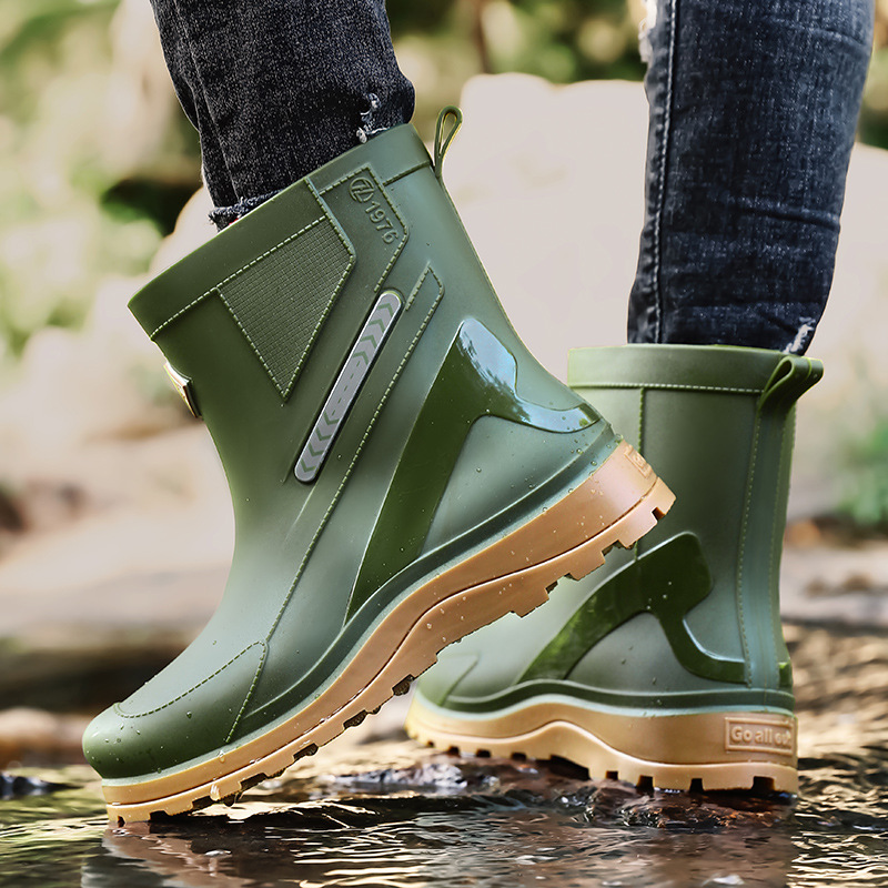 Botas de Lluvia de Tubo Medio para Hombre de PVC, Impermeable y Ligero, para Pesca y Cocina image 4