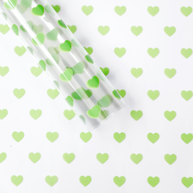 Fábrica de fiestas de flores al por mayor nuevos productos de impresión de amor de papel de vidrio flor de embalaje de flores transparente florista embalaje de papel