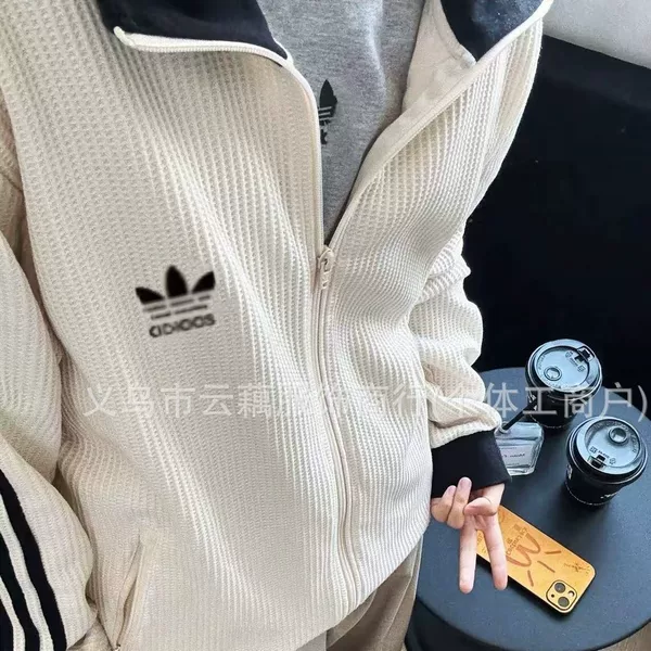 Three-Leaf High Version Waffle New Popular Autumn and Winter Casual Loose Trendy Retro Korean Style Jacket Top 0109