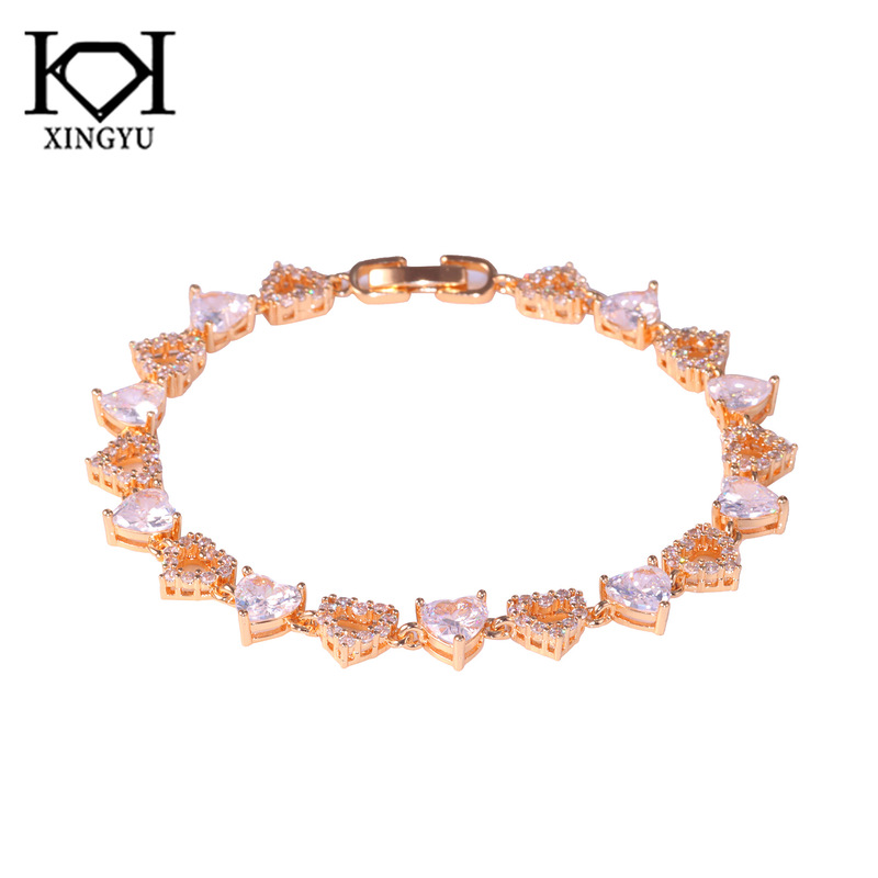 Champagne Color Water Drop Bracelet for Women Swarovski Elements Crystal Moonlight Bracelet for Women Manufacturer Dropshipping