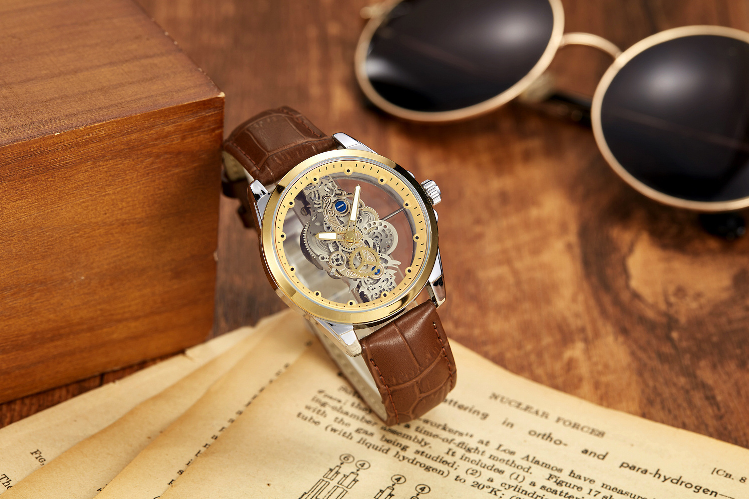 Automatic Mechanical Watch For Men Double Sided Skeleton Design_voghion.com