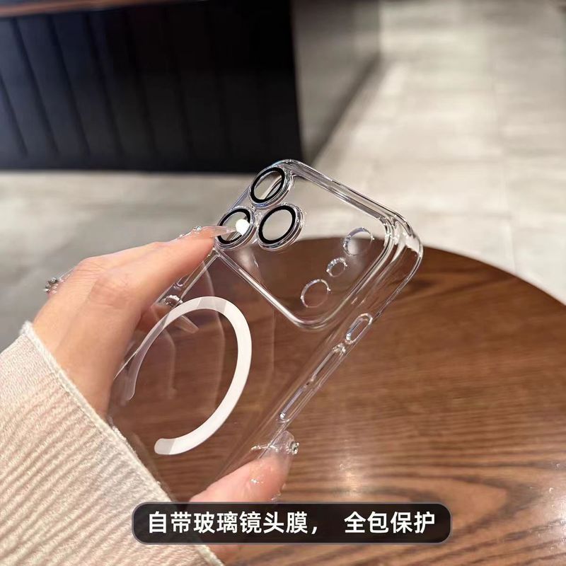 iPhone17PROMAX用ケース、高画質レンズフィルム付き、透明PC、マグネット式、Apple 16対応、耐衝撃、15対応、ハード|undefined