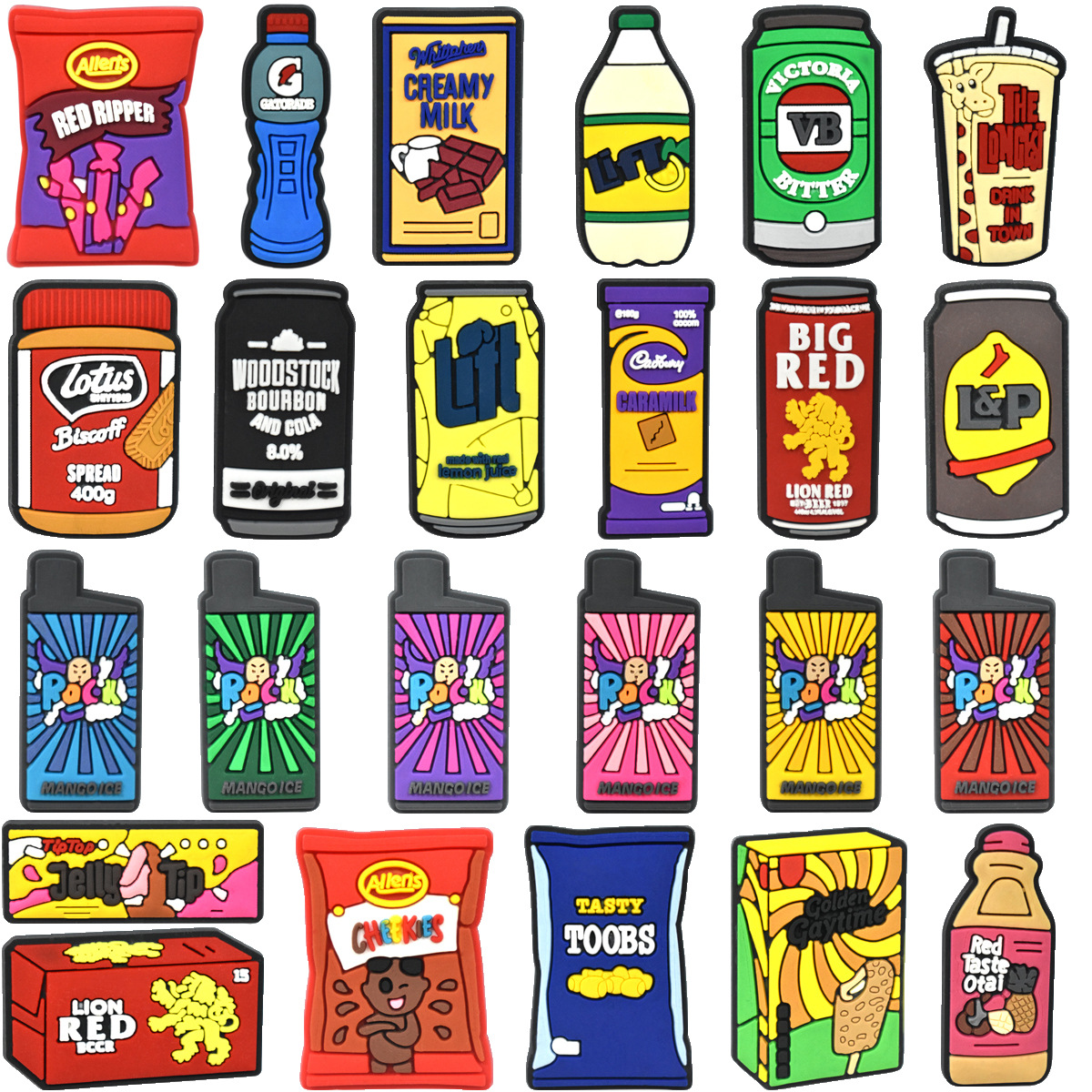 Creative cartoon Snacks Australian food hole shoes shoe flower decoration accessories cross-border e-commerce new shoe buckle accessories
