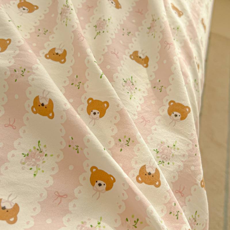 母子グレード A タイプ裸睡眠純綿シーツ小さな新鮮な綿シングルピース学生寮シングルとダブル枕カバー 3 点セット