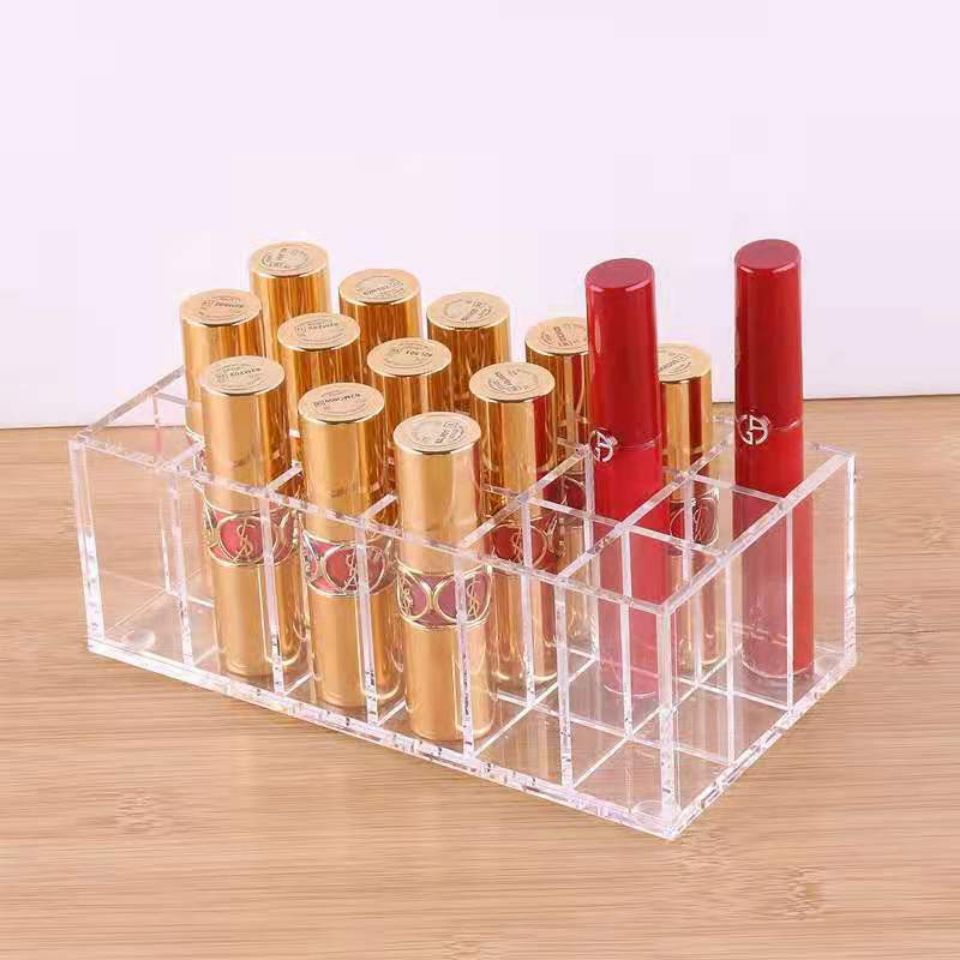 网红盒子平放梳妆台抽屉桌面口红架平底化妆刷收纳多格透明唇釉