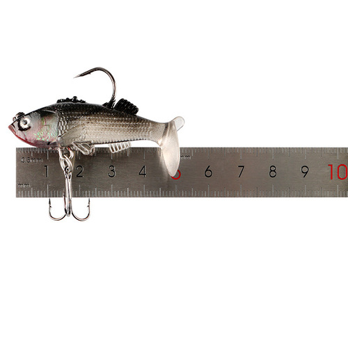 Soft bait soft bait T-tail luminous color bionic bait fish bait wholesale fake bait double hook package lead fish Luya bait