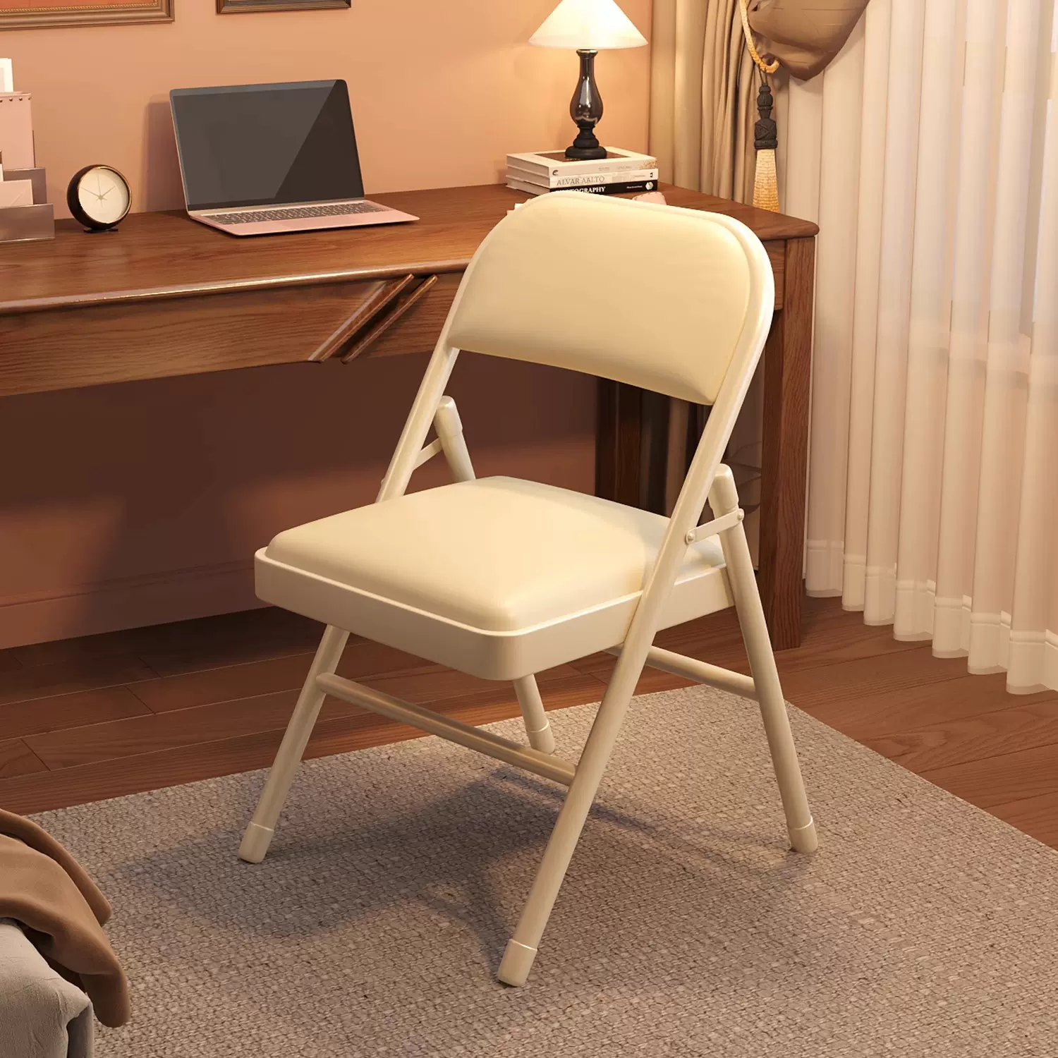 折叠椅家用电脑椅子办公舒适久坐宿舍大学生简易便携书桌凳子靠背