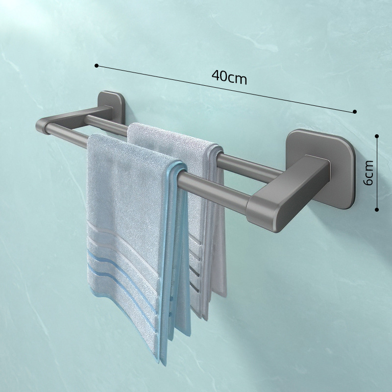 Toallero ponche libre baño doble barra colgante de pared Barra de Toalla baño sola barra de almacenamiento de rack inodoro estante de inodoro